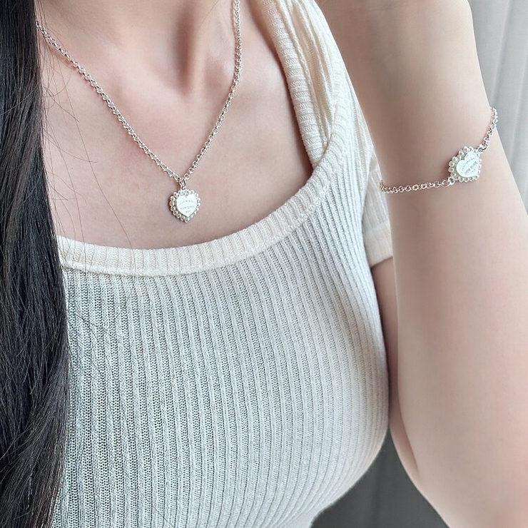 パールハートチャーム ブレスレット韓国 アクセサリー | lattencos | 詳細画像3 