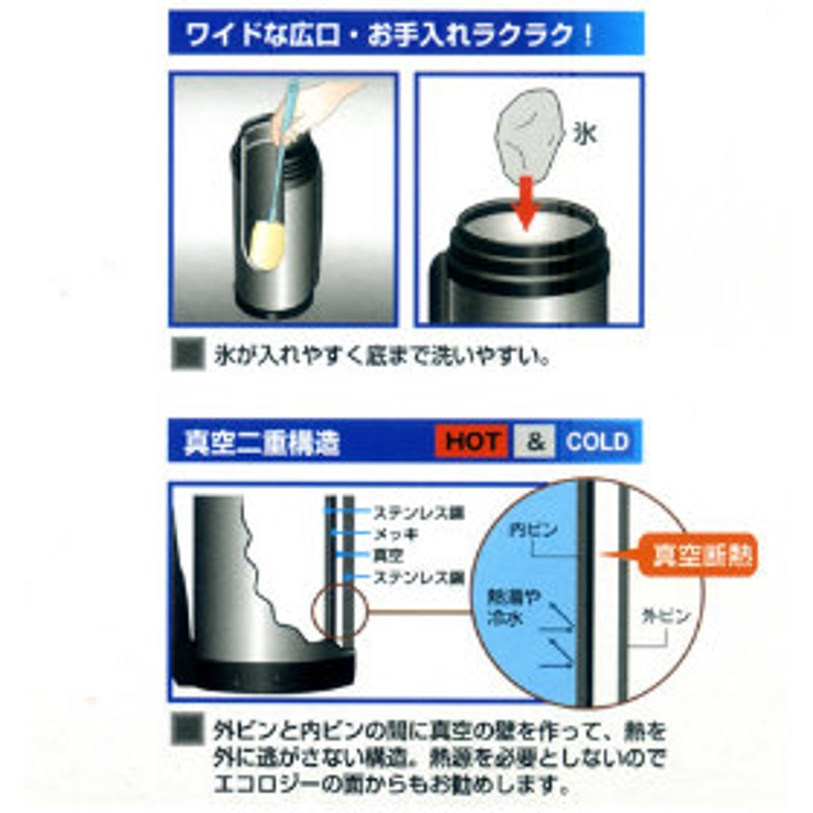 水筒 ステンレスボトル ワンダーボトル 1L コップ付 保温・保冷 すいとう | livingut | 詳細画像3 