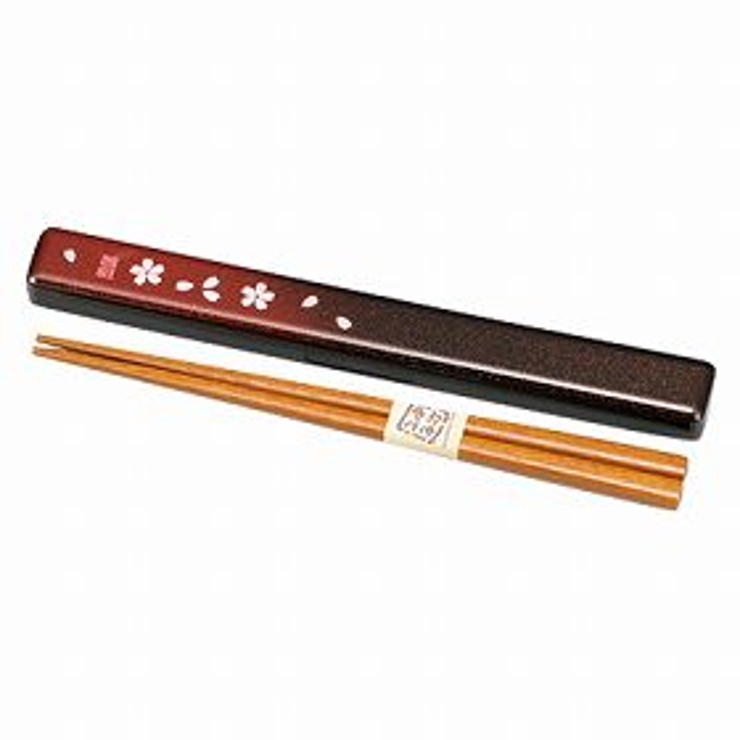 箸箱セット HAKOYA 和風柄 茜桜赤 箸箱 | livingut | 詳細画像1 