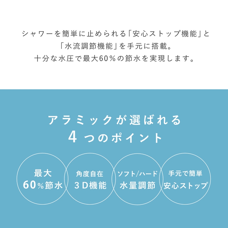 シャワーヘッド 節水 3D | livingut | 詳細画像4 
