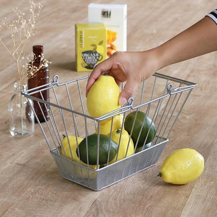 ワイヤーバスケット 持ち手付き 約 | livingut | 詳細画像7 