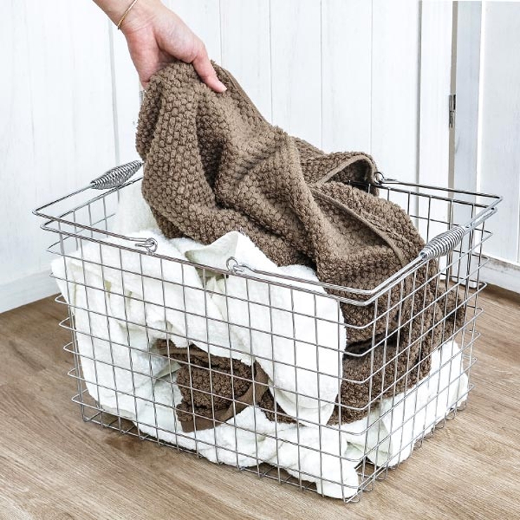 ランドリーバスケット 角型 メタル仕上げ | livingut | 詳細画像1 