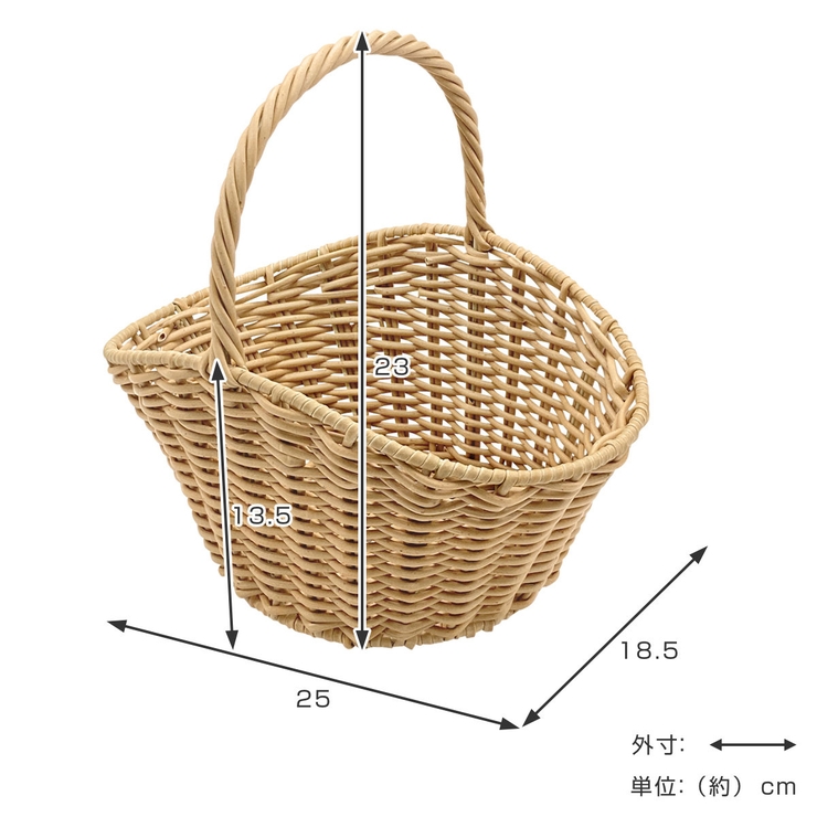 ワンハンドルバスケット 舟型 トーク