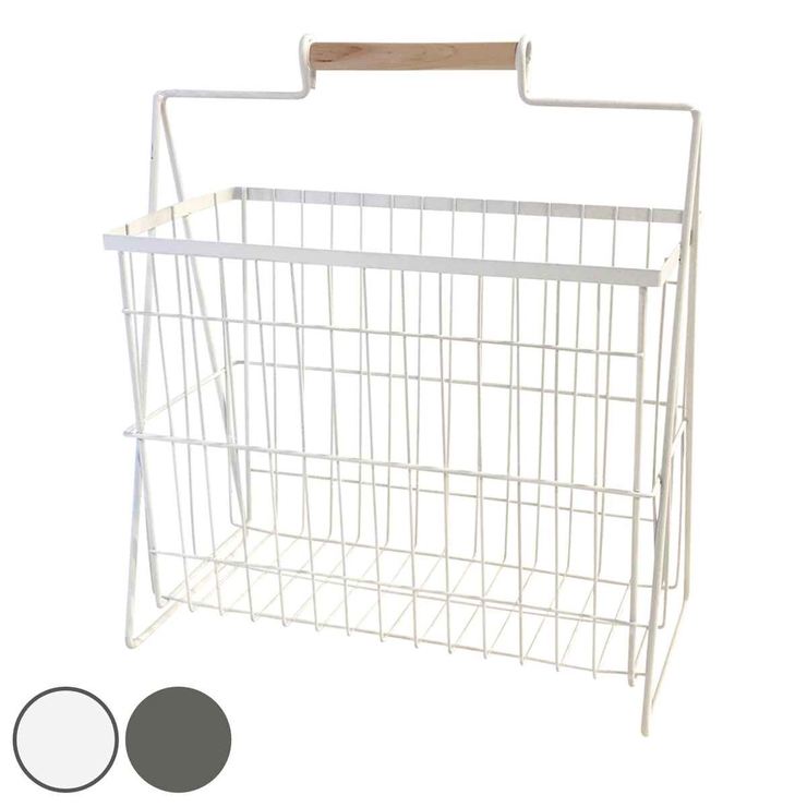 マガジンラック アイアン 木製持ち手付き | livingut | 詳細画像1 