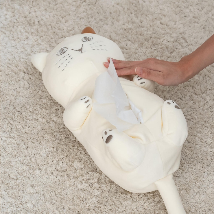 ティッシュケース にゃふにゃふ ネコ[品番：KRFH0049656]｜livingut