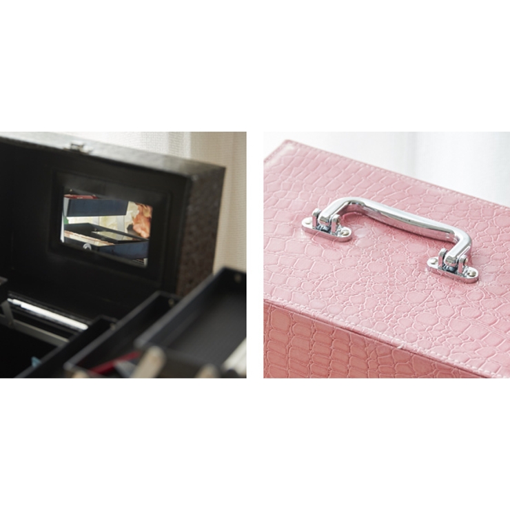 コスメボックス レザー調 トレイ付き | livingut | 詳細画像7 