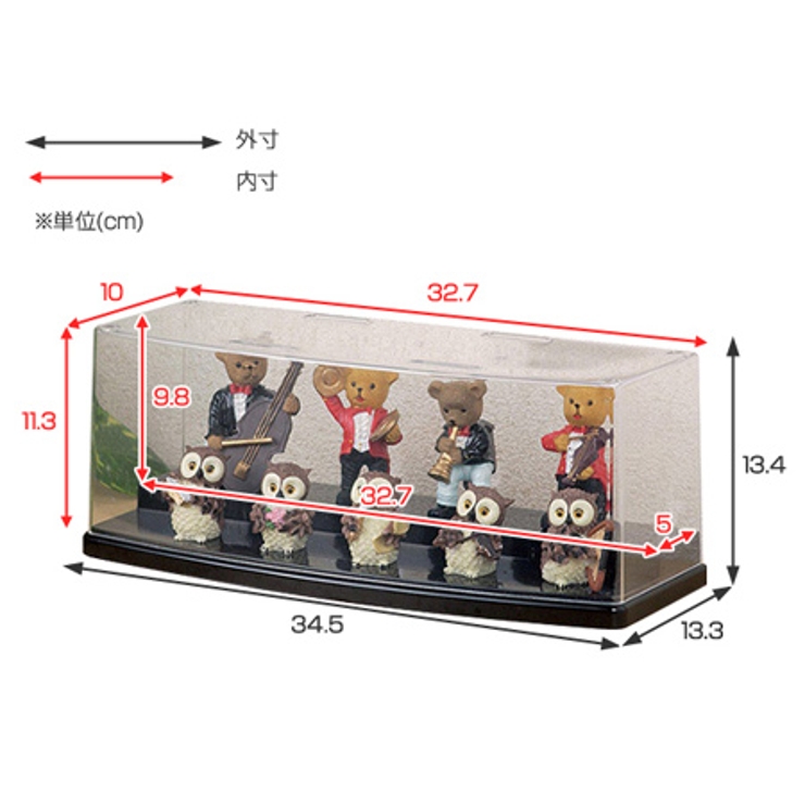 ラウンドディスプレイケース ワイドL型 ひな壇タイプ | livingut | 詳細画像2 