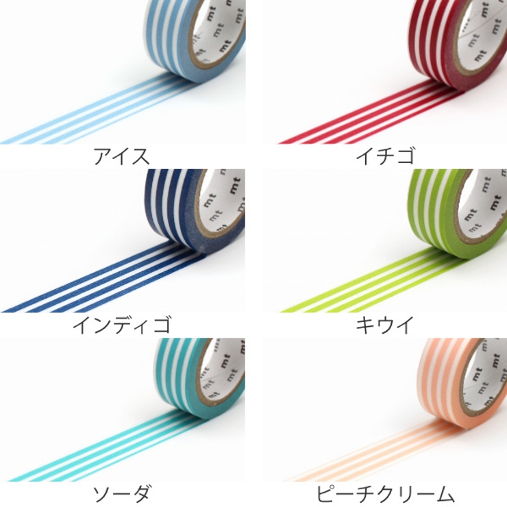 マスキングテープ 幅15mm×7m ボーダー | livingut | 詳細画像2 