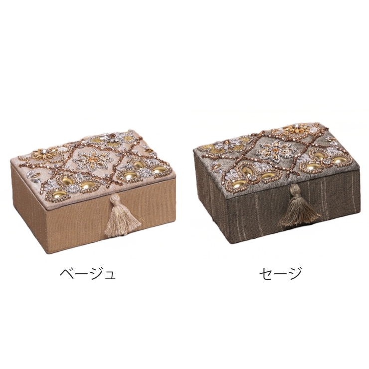 ジュエリーボックス ビーズ 刺繍[品番：KRFH0026017]｜livingut