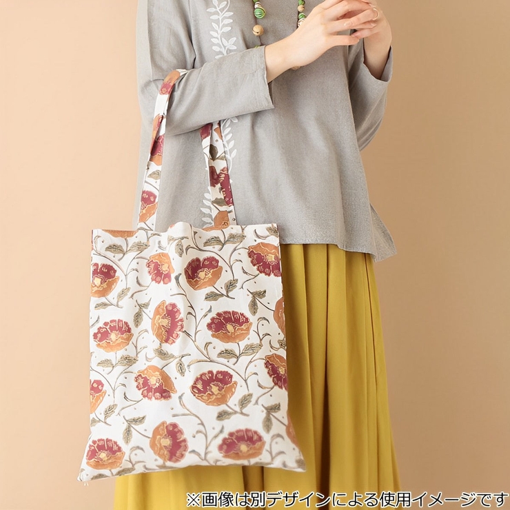 トートバッグ ブロックプリント 花柄 | livingut | 詳細画像5 
