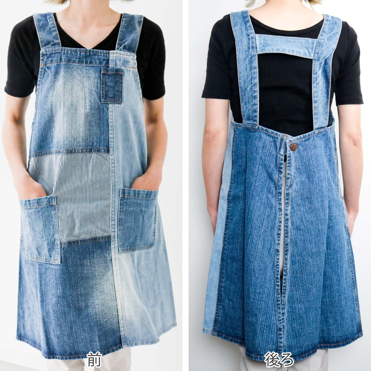 デニム ワークエプロンoshkosh vintageデニム生地ワークエプロンoshkosh