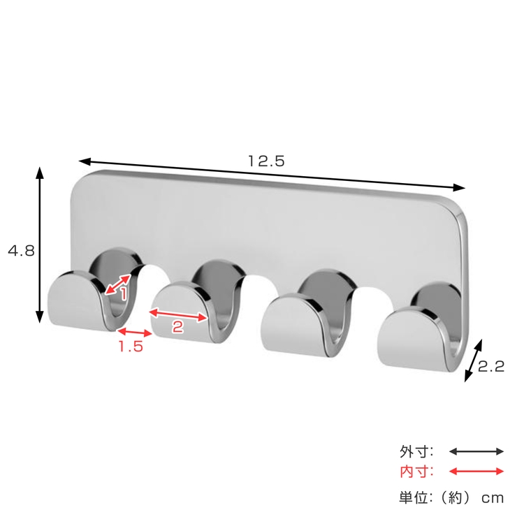 フック 4連フック BISK | livingut | 詳細画像3 