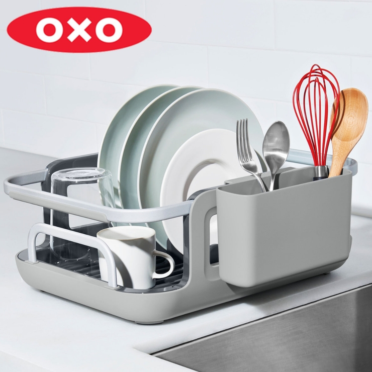 Qoo☆ディッシュラック☆開封のみ未使用品 OXO 水切りラック 伸縮式ディッシュラック[品番：KRFH0022742