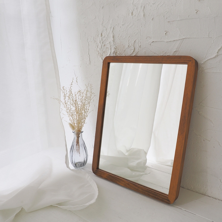 ウォールミラー 木製フレーム 30cm×40cm[品番：KRFH0049793]｜livingut