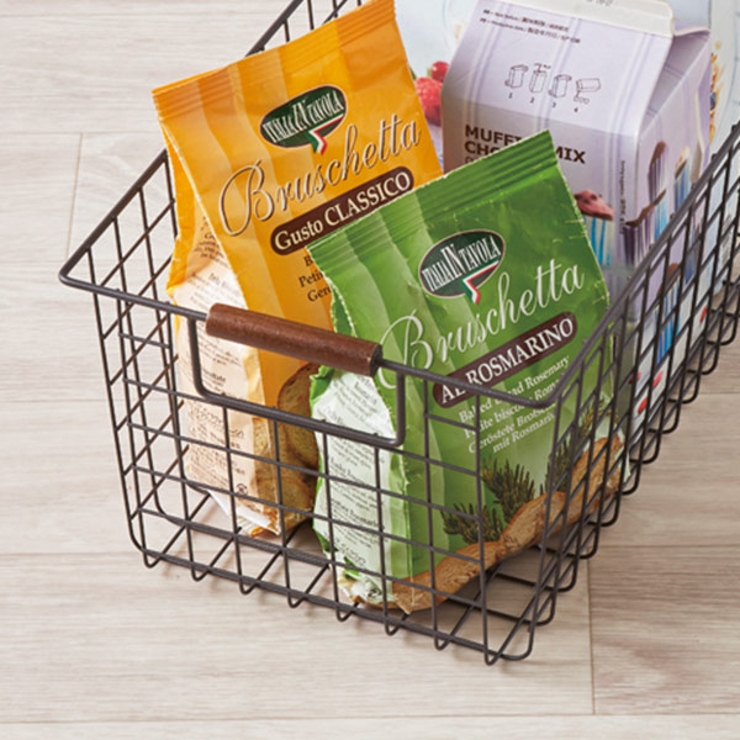 ワイヤーバスケット M 木柄 | livingut | 詳細画像5 