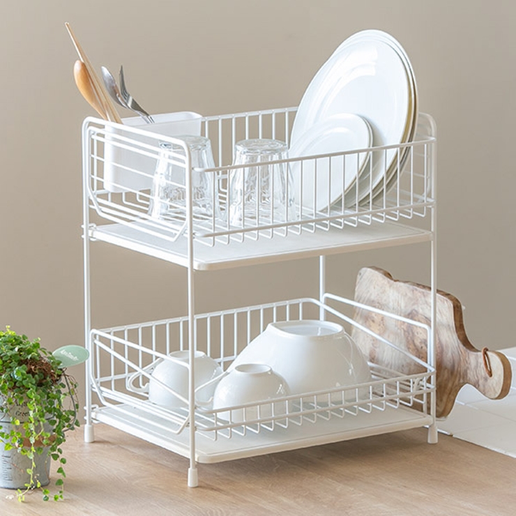 水切りかご 2段 珪藻土プレート[品番：KRFH0008618]｜livingut