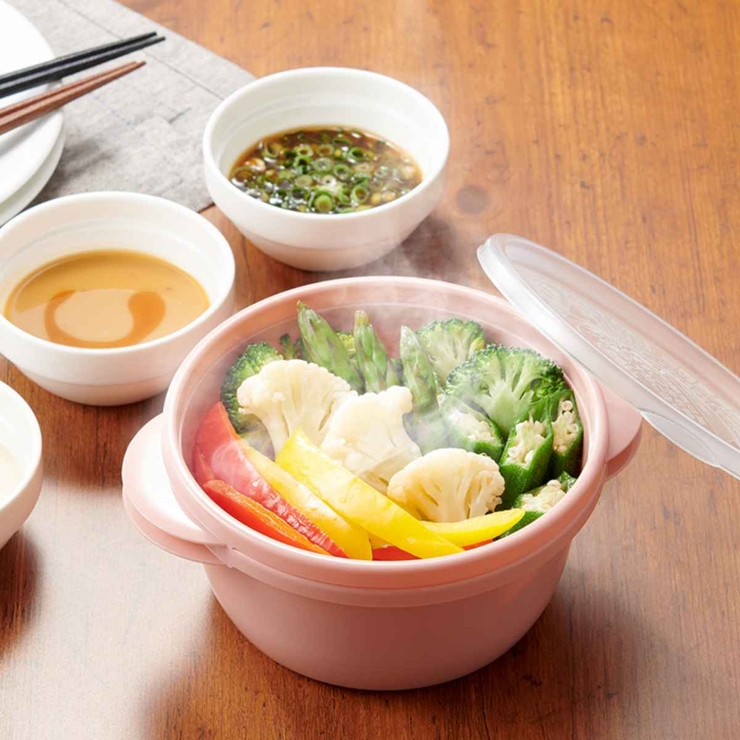 電子レンジ 調理器具 お皿になるレンジでヘルシー蒸し野菜 | livingut | 詳細画像1 