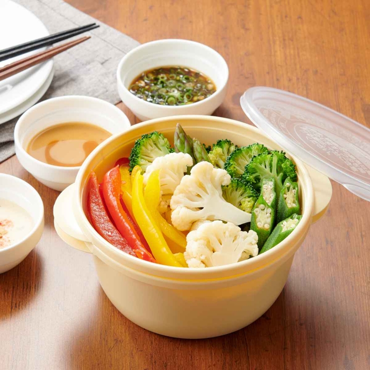 電子レンジ 調理器具 お皿になるレンジでヘルシー蒸し野菜 | livingut | 詳細画像1 