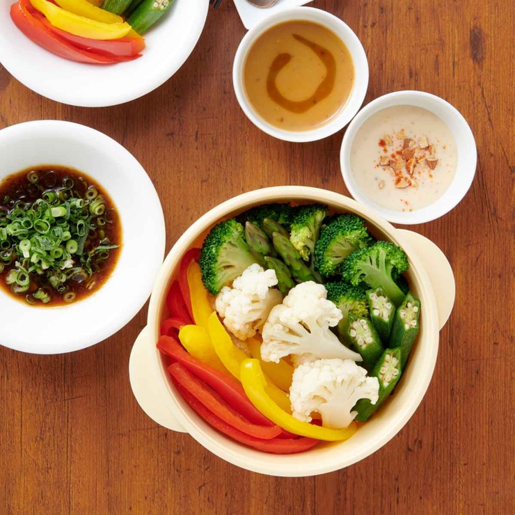 電子レンジ 調理器具 お皿になるレンジでヘルシー蒸し野菜 | livingut | 詳細画像4 