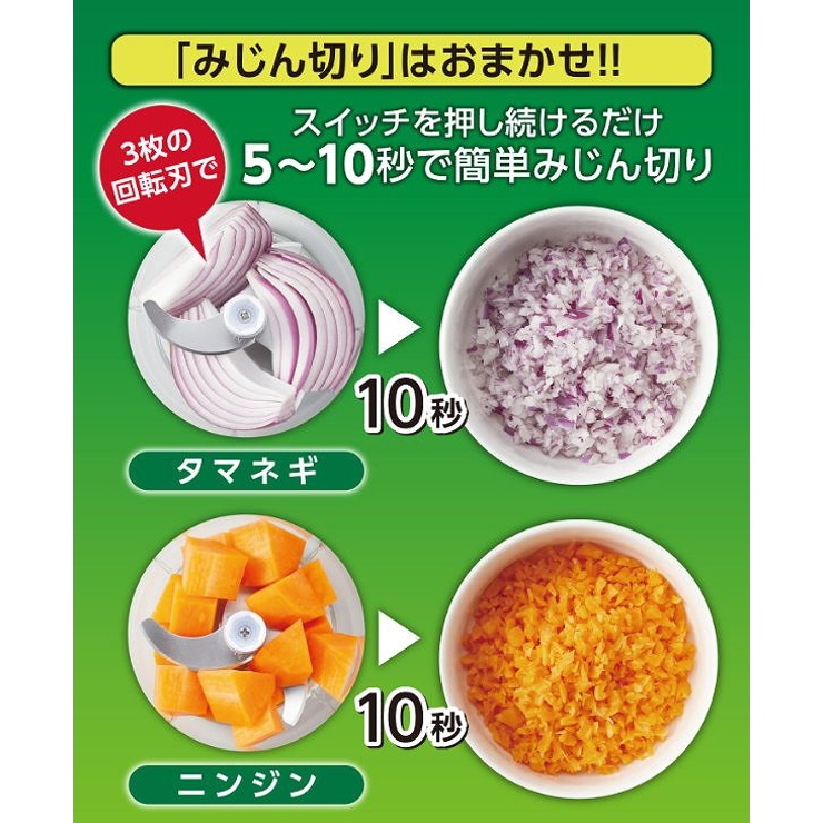 フードチョッパー 電動みじん切りスピードチョッパー USB充電 | livingut | 詳細画像3 