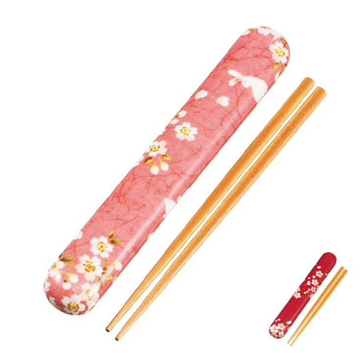 箸＆箸箱セット 布貼箸箱セット 桜うさぎ | livingut | 詳細画像1 