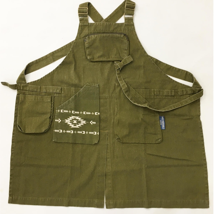 刑務所作業品 アウトドアエプロン(札幌)  ベージュ 綿100% 収納多 新品 エプロン 綿100％ アウトドアエプロン[品番：KRFH0021641