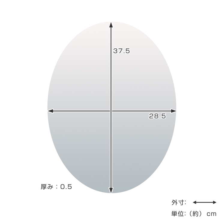 割れない鏡 セーフティミラー楕円 小 | livingut | 詳細画像4 