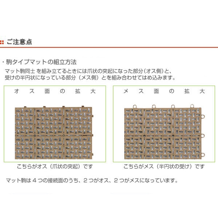 水切りユニット ベランダマット ジョイントマット ＜1枚＞ コンドル ジョイント式 水切り スノコ パレット タイル 屋内・屋外兼用 テラス DIY エクステリア 園芸 プラスチック パネル
