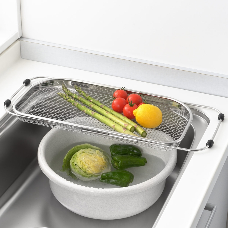 水切りラック スライド式シンクエンドバスケット ステンレス | livingut | 詳細画像3 