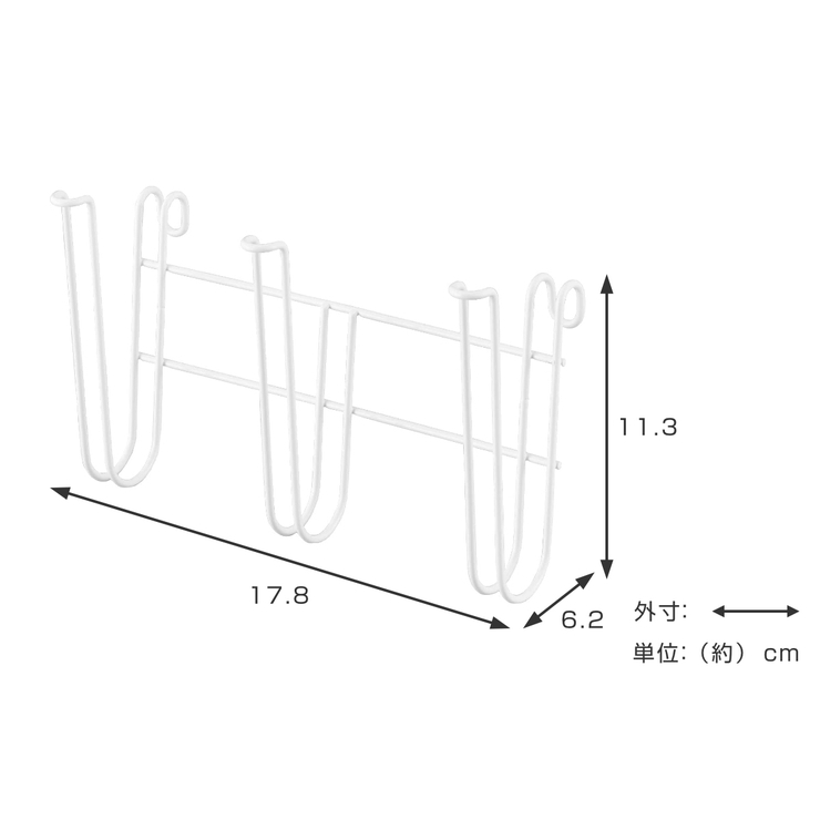 グラスホルダー 後付け3連グラスホルダー 抗菌 | livingut | 詳細画像2 