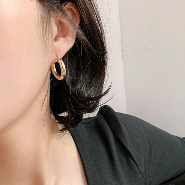 ゴールドリングピアス レディース ピアス[品番：ZI000003450]｜IRADOWL 