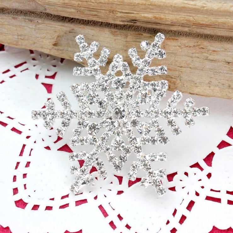 クリスマス 定番 【予約】 大きな雪の結晶のキラキラブローチ コサージュ ブローチ 新素材新作