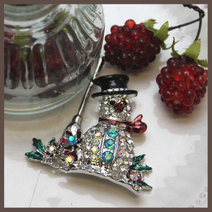 クリスマス キラキラスノーマンのブローチ | lunolumo | 詳細画像1 