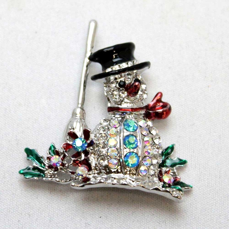 クリスマス キラキラスノーマンのブローチ | lunolumo | 詳細画像2 