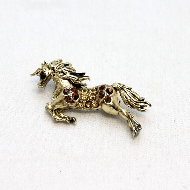 超人気ブティック ゴールドブラウンの馬モチーフブローチ[品番：LNLA0003309 アクセサリー