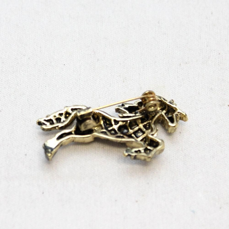 ゴールドブラウンの馬モチーフブローチ[品番：LNLA0003309