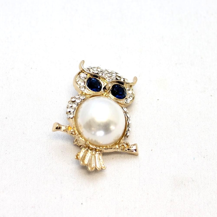 ぷっくりパールのふくろうブローチ | lunolumo | 詳細画像2 