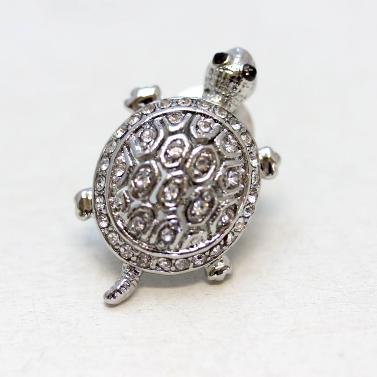 シルバーカラーのかめピンブローチ | lunolumo | 詳細画像2 