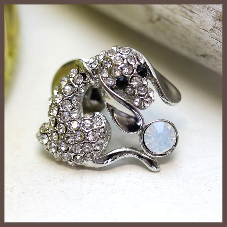 ダックスフントのキラキラピンブローチ | lunolumo | 詳細画像1 