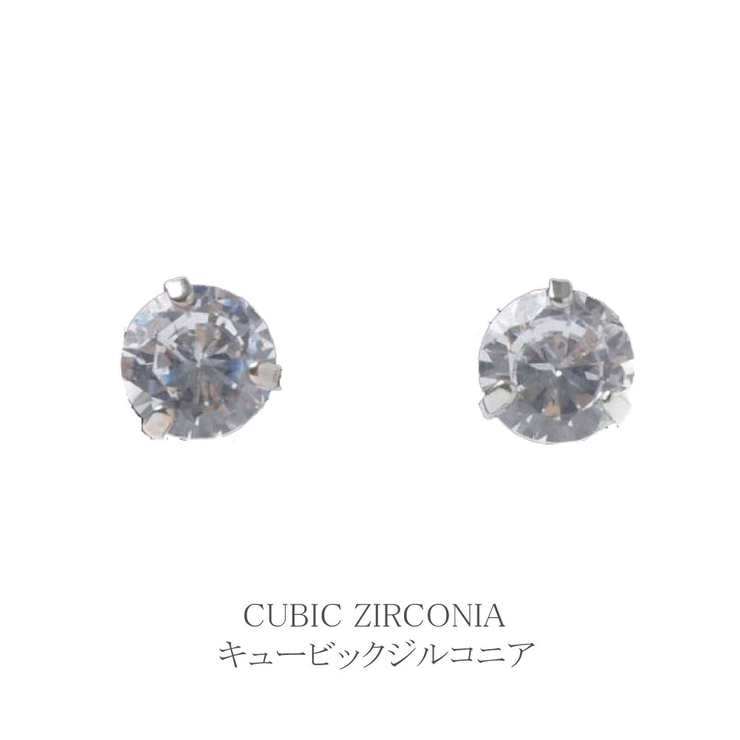 大粒キュービックのスタッドピアス | lunolumo | 詳細画像2 