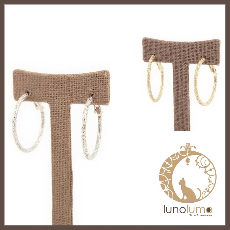 表面加工メタルのフープピアス | lunolumo | 詳細画像1 