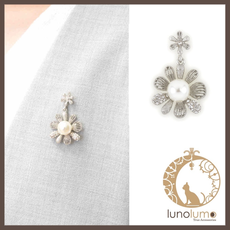 ダブルフラワーのピンブローチ | lunolumo | 詳細画像1 