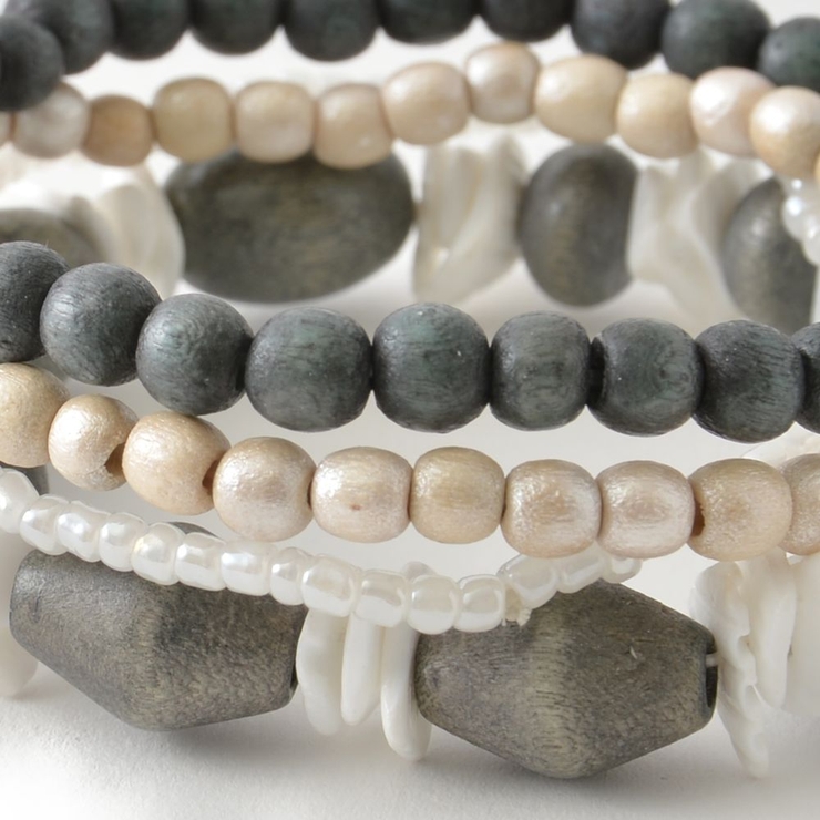 天然素材 グレーウッドの多連ブレスレット N | lunolumo | 詳細画像5 