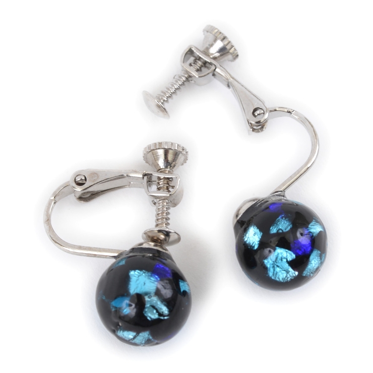 ほたる石風ガラスの10mmイヤリング | lunolumo | 詳細画像4 