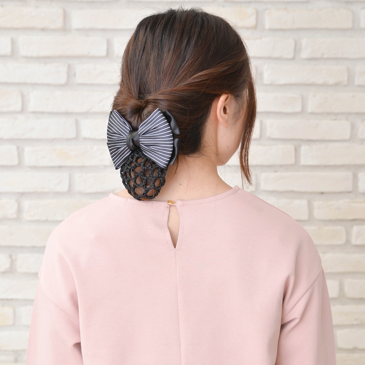 ボーダーりぼんのシニヨンバレッタ | lunolumo | 詳細画像2 