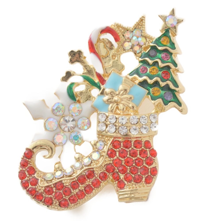 クリスマス サンタブーツとクリスマスモチーフのブローチ | lunolumo | 詳細画像3 