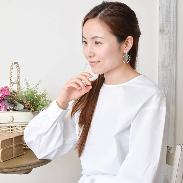 螺旋メタルとシェルの大ぶりイヤリング | lunolumo | 詳細画像2 