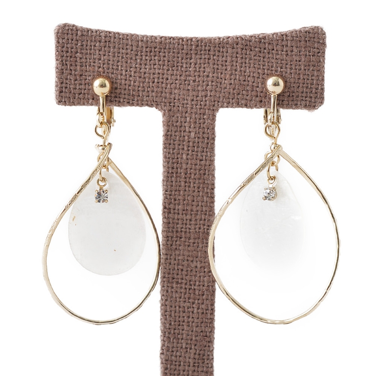 螺旋メタルとシェルの大ぶりイヤリング | lunolumo | 詳細画像4 