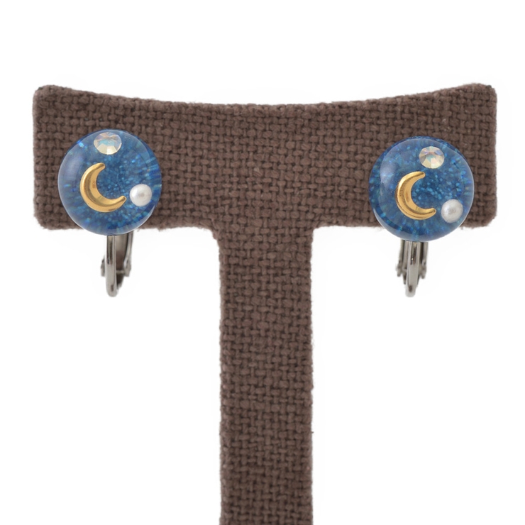 月とパールのラメボールイヤリング | lunolumo | 詳細画像3 