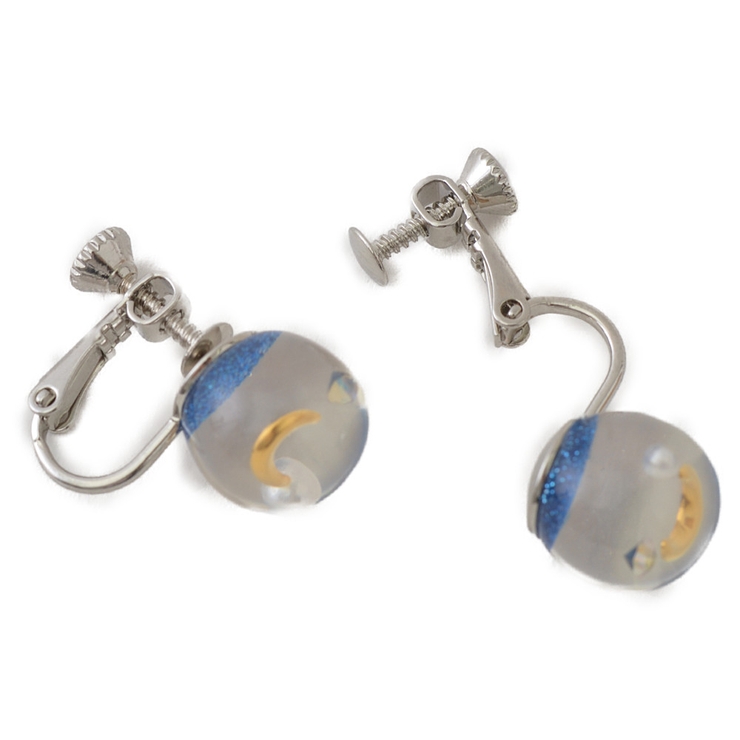 月とパールのラメボールイヤリング | lunolumo | 詳細画像4 